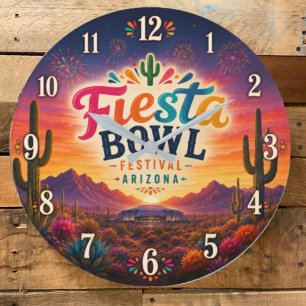 Fiesta Bowl Festival Arizona Desert Large Clock