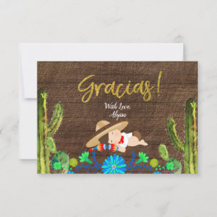 Fiesta Boy Muchachito Baby Shower Thank You card