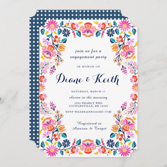 Fiesta Bridal Engagement  Invitation (Front/Back)
