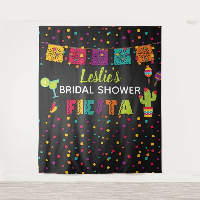 Fiesta Bridal Shower Backdrop Tapestry (Front)