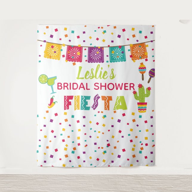 Fiesta Bridal Shower Backdrop - WH Tapestry (Front)