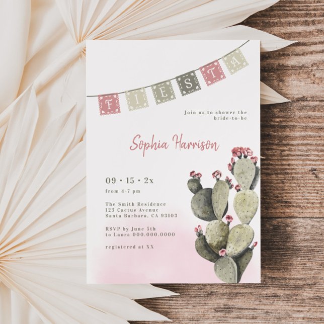 Fiesta Bridal Shower Cactus Invitation (Creator Uploaded)