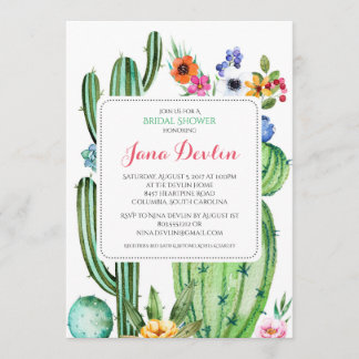 Fiesta Bridal Shower Invitation 5"x7" Southwest