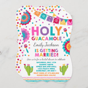 Fiesta Bridal Shower Invitation Holy Guacamole