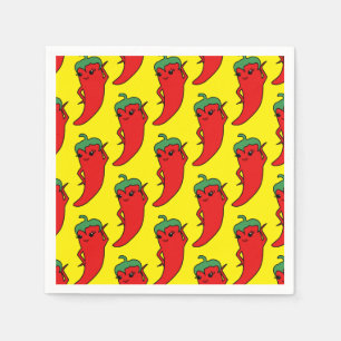 Fiesta Bridal Shower Kawaii Red Hot Pepper Diva Napkin
