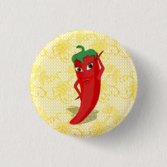 Fiesta Bridal Shower With Red Hot Pepper Diva 3 Cm Round Badge (Front)