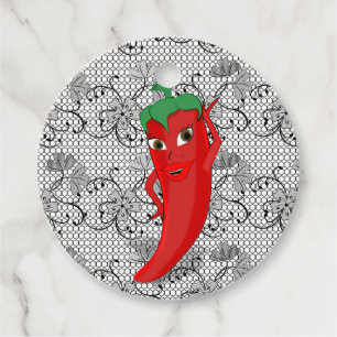 Fiesta Bridal Shower With Red Hot Pepper Diva Favour Tags