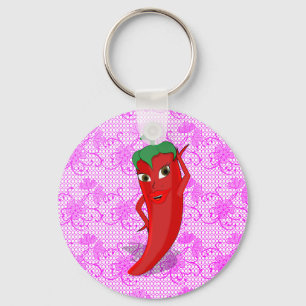 Fiesta Bridal Shower With Red Hot Pepper Diva Key Ring