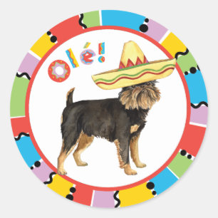 Fiesta Brussels Griffon Classic Round Sticker