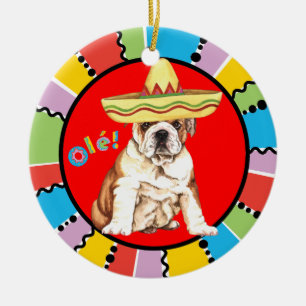 Fiesta Bulldog Ceramic Tree Decoration