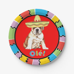 Fiesta Bulldog Paper Plate