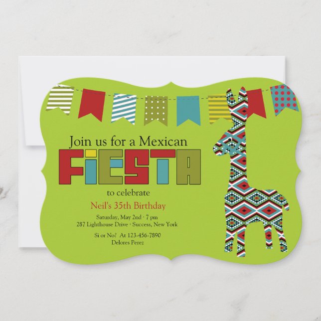 Fiesta Burro Invitation (Front)