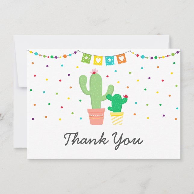 Fiesta Cactus Baby Shower Thank You (Front)
