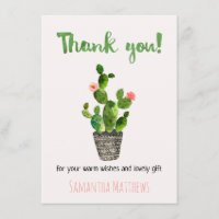 Fiesta Cactus Baby Shower Thank You Card