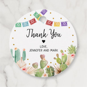 Fiesta Cactus Boho Bridal Shower Favour Tags