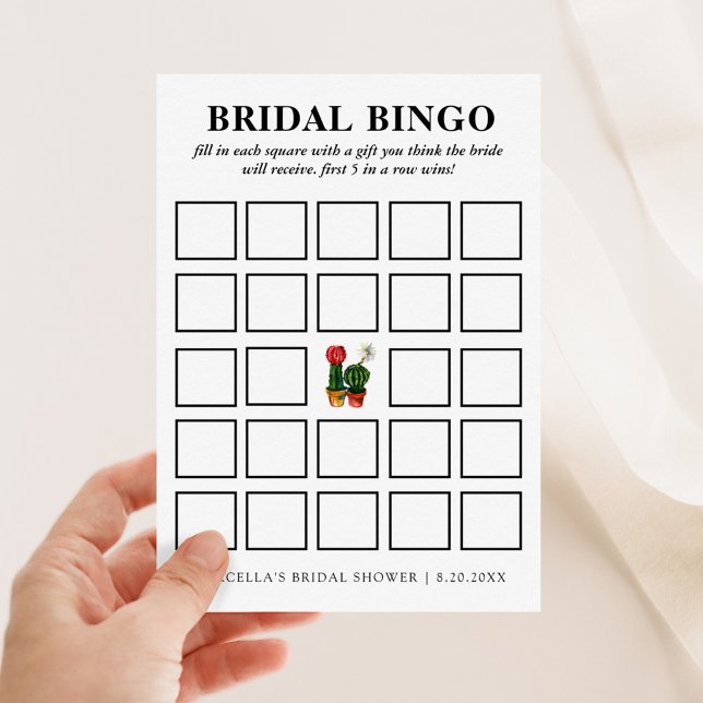 Fiesta Cactus Bridal Shower Bingo Invitation (Creator Uploaded)
