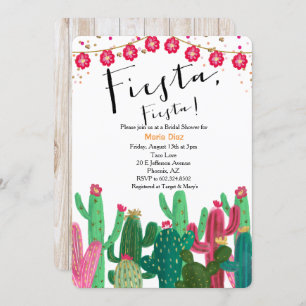Fiesta Cactus Bridal Shower Invitation