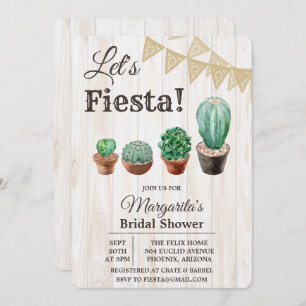 Fiesta Cactus Bridal Shower Invitation