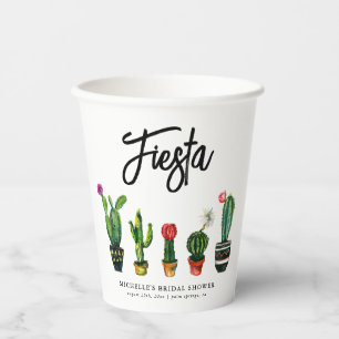 Fiesta Cactus Bridal Shower Paper Cups