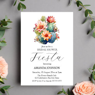 Fiesta Cactus Floral Bridal Shower Invitation
