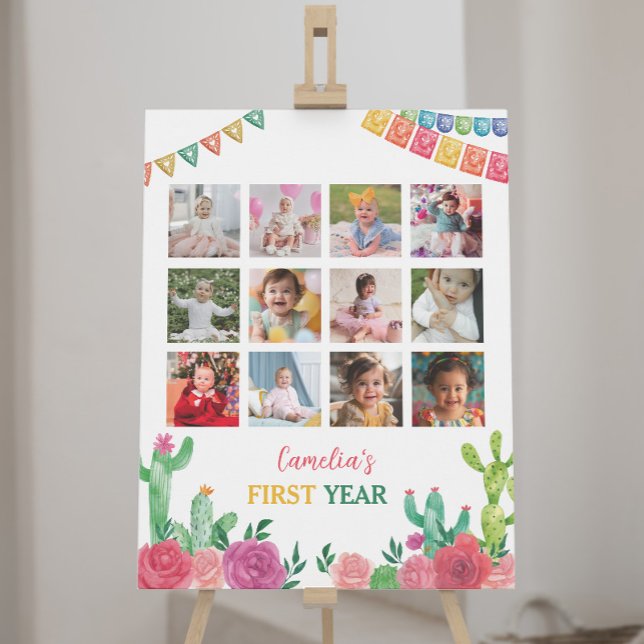 Fiesta Cactus Girl 1st Birthday Milestone Sign (Creator Uploaded)