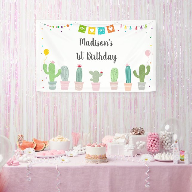 Fiesta Cactus Girl Birthday Banner (Party)