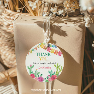 Fiesta Cactus Girl Birthday Party Labels