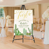 Fiesta Cactus Gold Script Bridal Shower Welcome