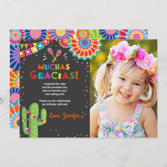 Fiesta Cactus Mexican Nacho Average Muchas Gracias Invitation (Front/Back)