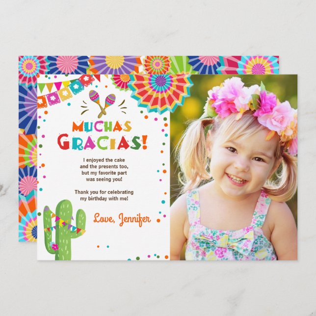 Fiesta Cactus Mexican Nacho Average Muchas Gracias Invitation (Front/Back)