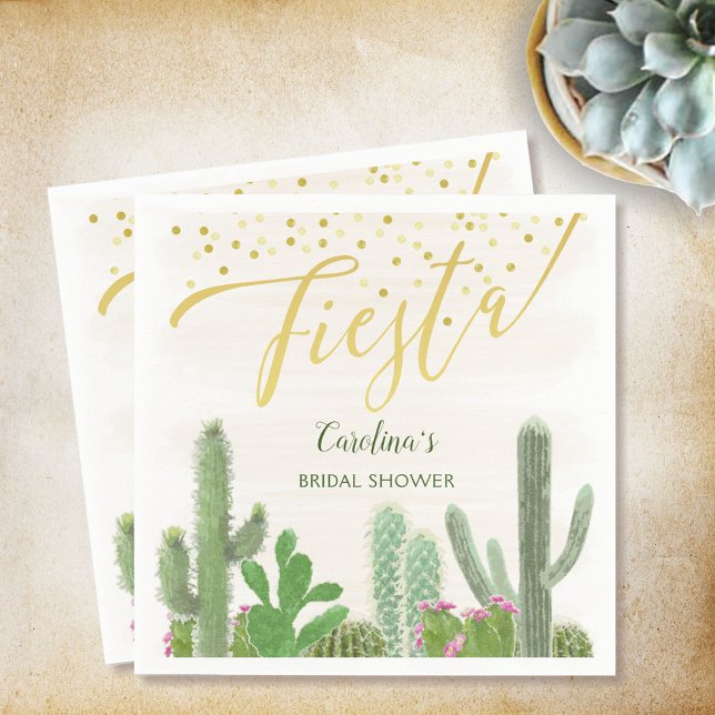 Fiesta Cactus Taco Bout Love Bridal Shower Napkin (Creator Uploaded)