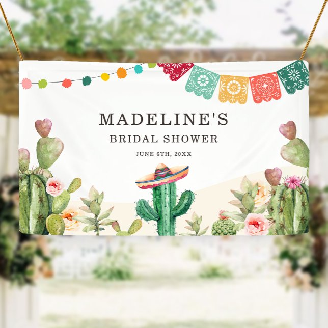 Fiesta Cactus Watercolor Succulent Bridal Shower Banner (Creator Uploaded)