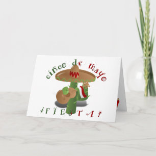 Fiesta Cactus with Guitar & Dancing Peppers Card