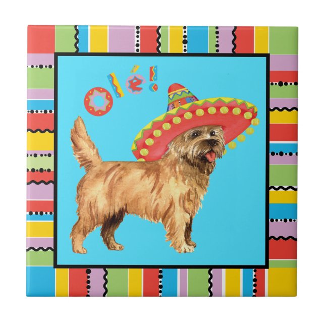 Fiesta Cairn Terrier Ceramic Tile (Front)