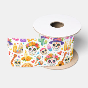 Fiesta Calavera Celebration Satin Ribbon