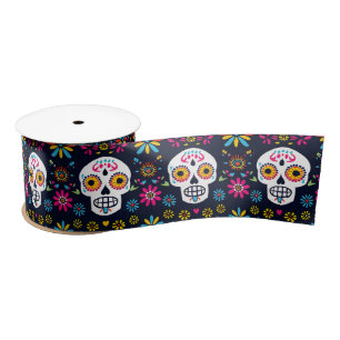 Fiesta Calaveras  Satin Ribbon