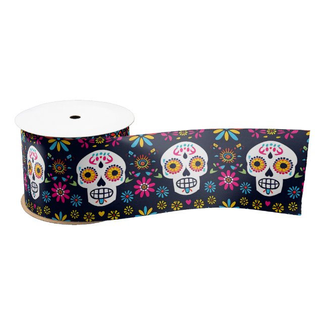 Fiesta Calaveras  Satin Ribbon (Spool)