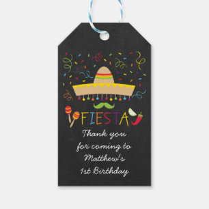 Fiesta Chalkboard Party Favour Tags