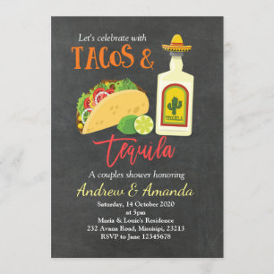 Fiesta Chalkboard Tacos and Tequila Invitation