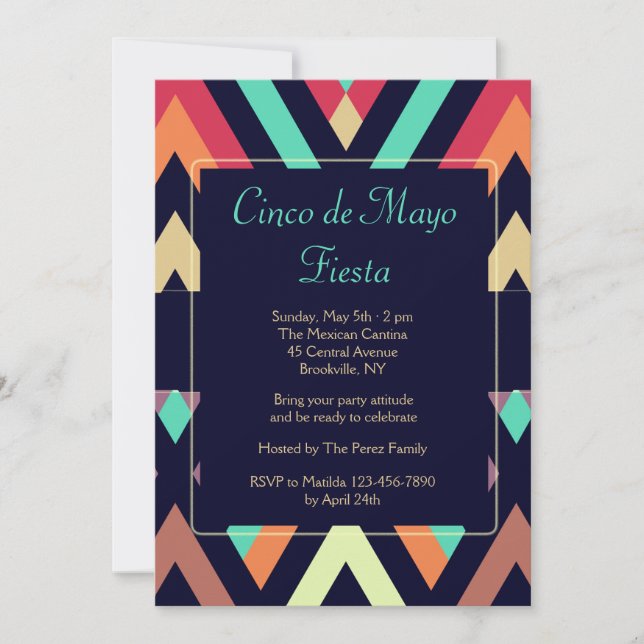 Fiesta Chevron Invitation (Front)