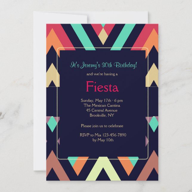 Fiesta Chevron Invitation (Front)