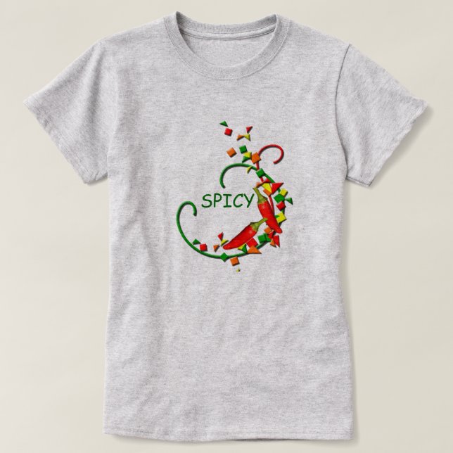 Fiesta Chilli Peppers Party Ladies Spicy T-shirt (Design Front)