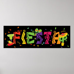 Fiesta Cinco De Mayo Colourful Party Banner Poster