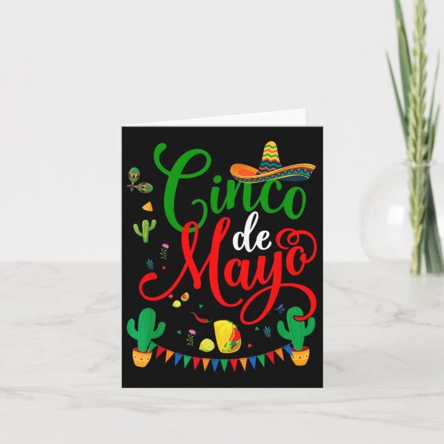 Fiesta Cinco De Mayo Funny Mexican Party 5 De Mayo Card (Front)