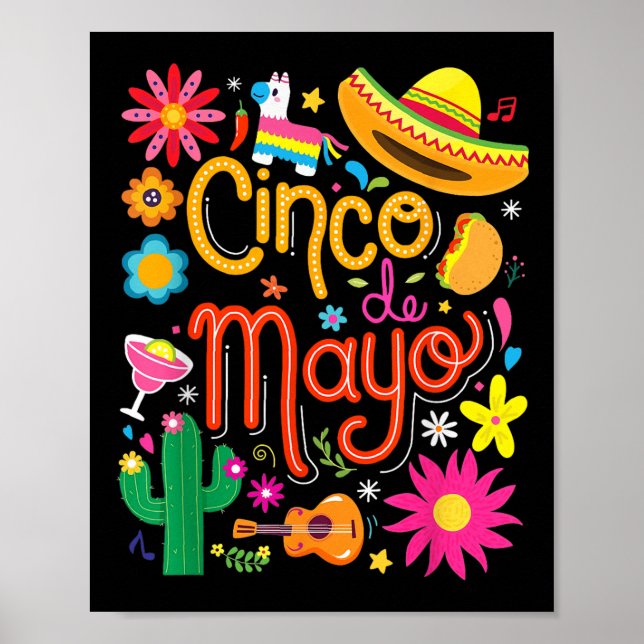 Fiesta Cinco De Mayo Funny Mexican Party 5 De Mayo Poster (Front)