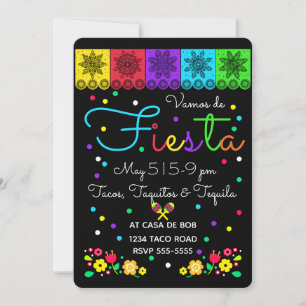 Fiesta Cinco de Mayo Papercuts & Floral Folk Art Invitation
