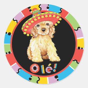 Fiesta Cocker Spaniel Classic Round Sticker