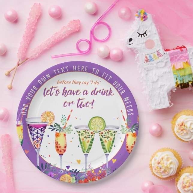 FIESTA  Cocktails Custom Paper Plate (Party)