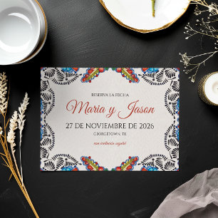 Fiesta Colorful Flowers Botanical Spanish Wedding Save The Date