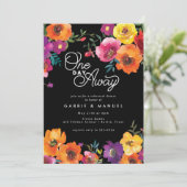 Fiesta Colourful Floral Black Rehearsal Dinner Invitation (Standing Front)